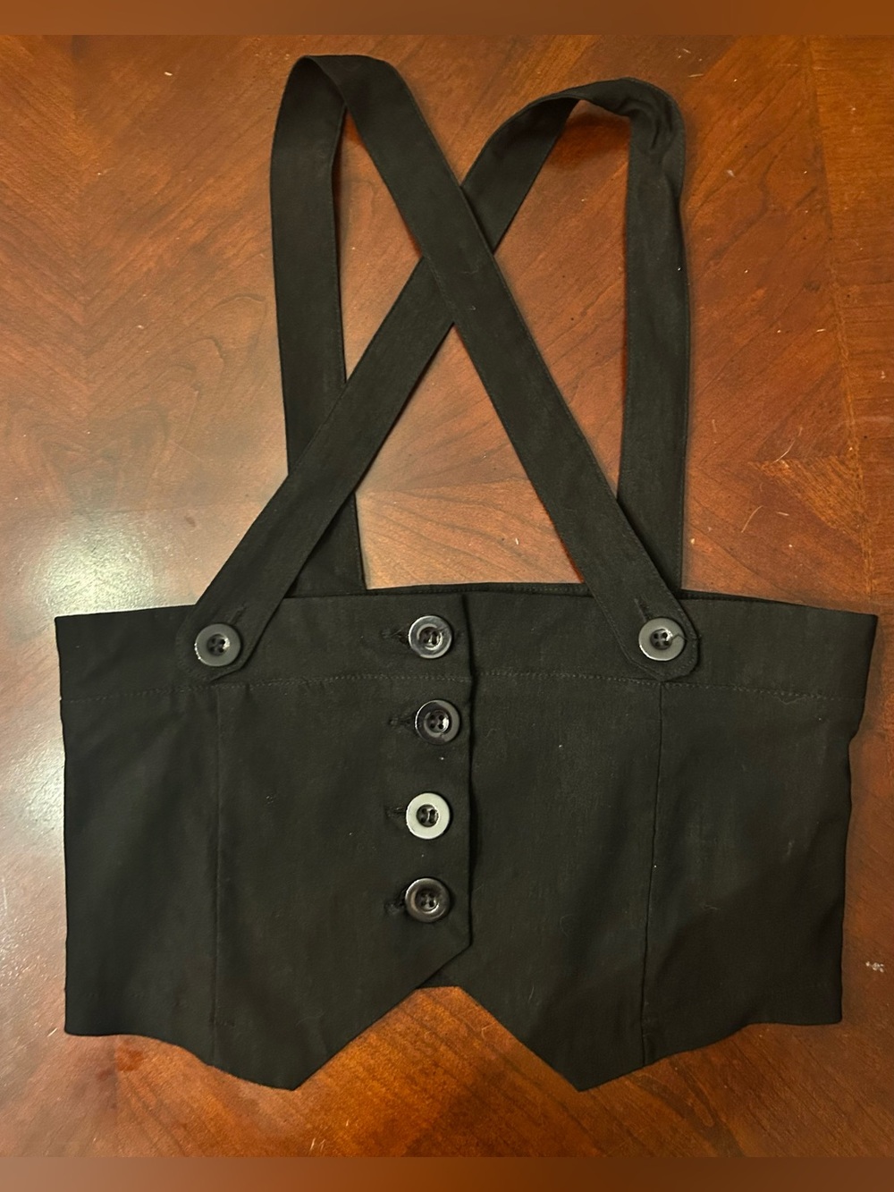 Black Suspenders Belt Top